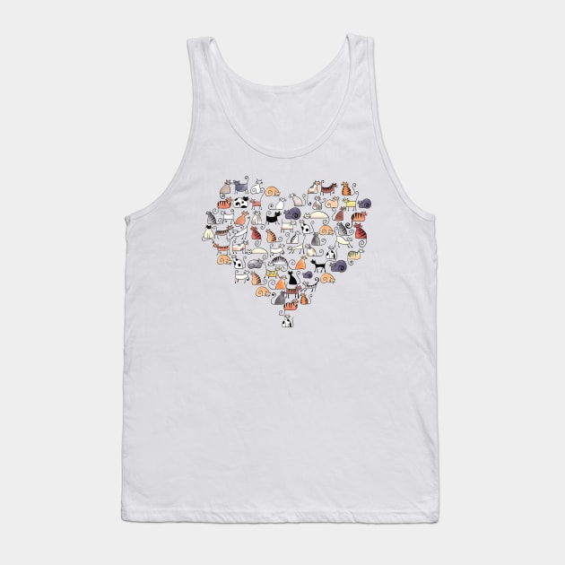 Heart Shaped Cats Tank Top by ninishop